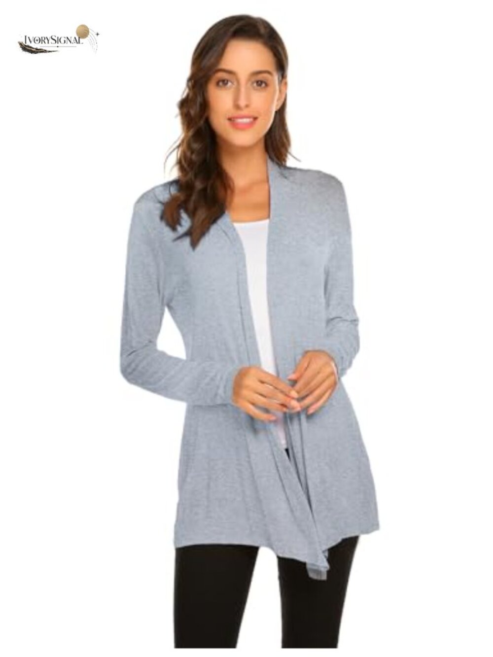 Womens Lightweight Long Sleeve Cardigan Soft Drape Open Front Fall Dusters